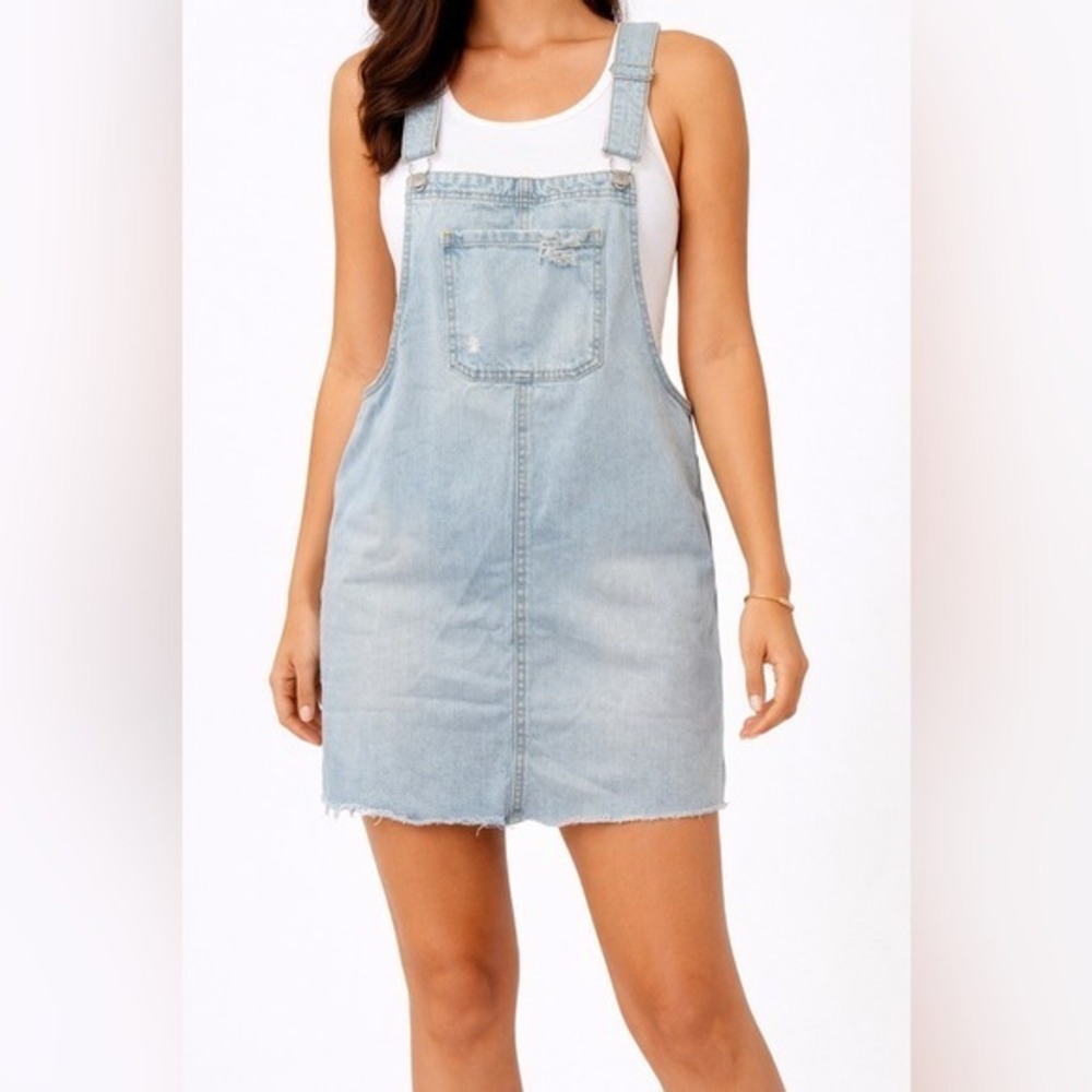Wild Fable Light Wash Denim Skirt Overalls